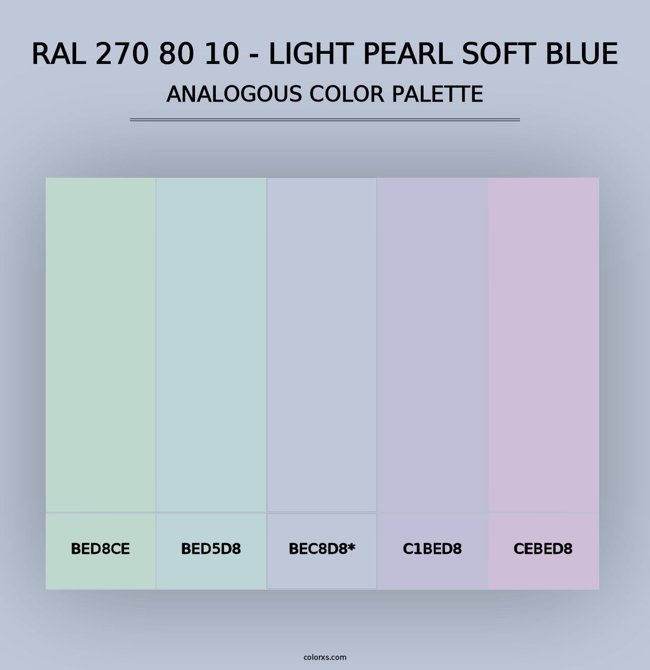 RAL 270 80 10 - Light Pearl Soft Blue - Analogous Color Palette