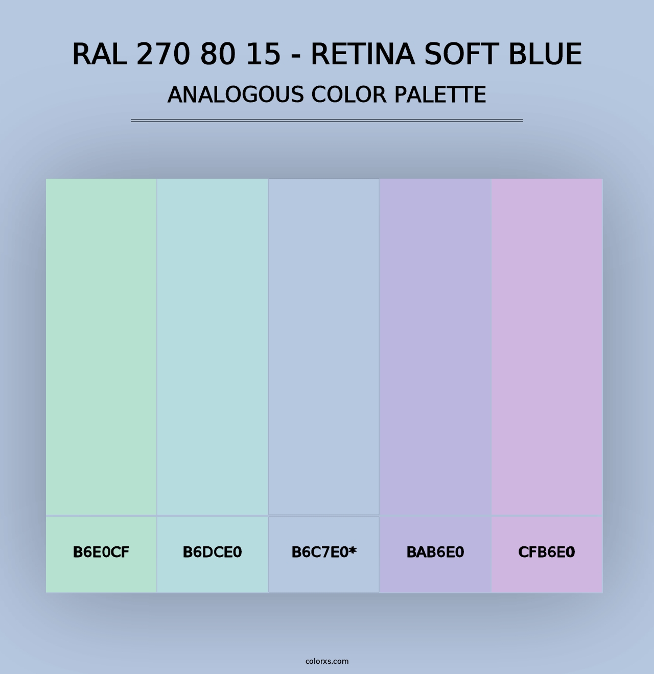 RAL 270 80 15 - Retina Soft Blue - Analogous Color Palette