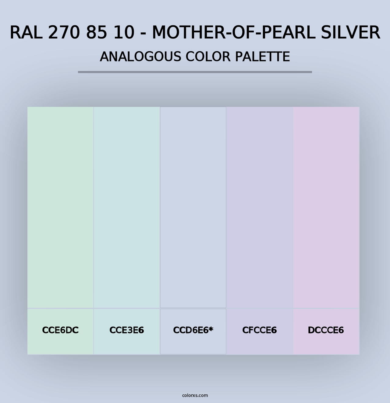 RAL 270 85 10 - Mother-Of-Pearl Silver - Analogous Color Palette