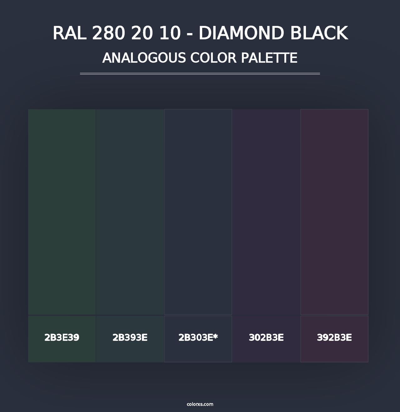 RAL 280 20 10 - Diamond Black - Analogous Color Palette