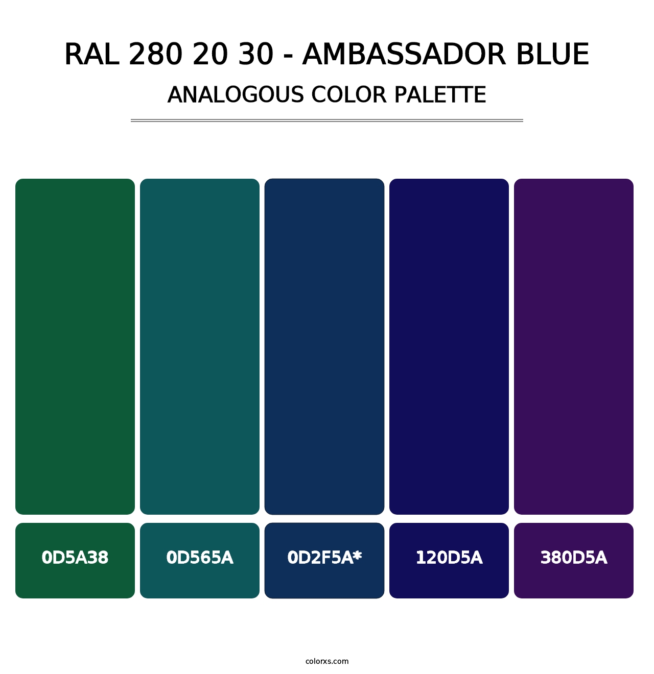 RAL 280 20 30 - Ambassador Blue - Analogous Color Palette