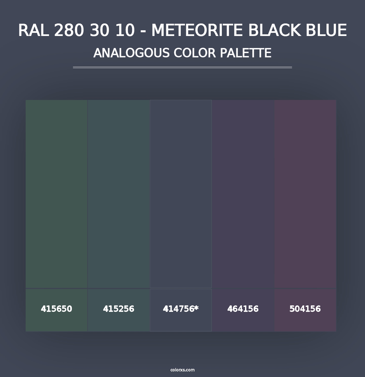 RAL 280 30 10 - Meteorite Black Blue - Analogous Color Palette