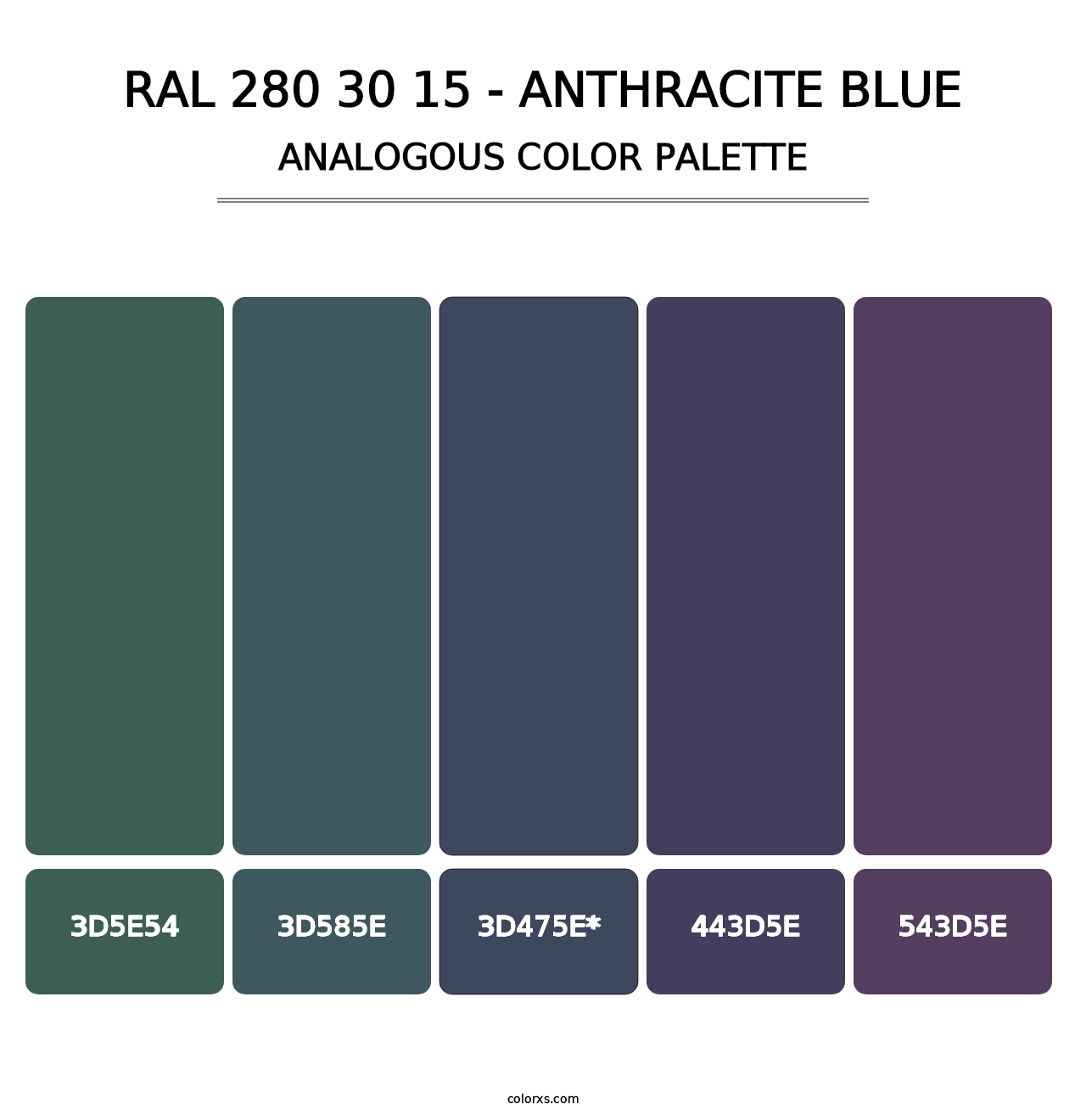 RAL 280 30 15 - Anthracite Blue - Analogous Color Palette