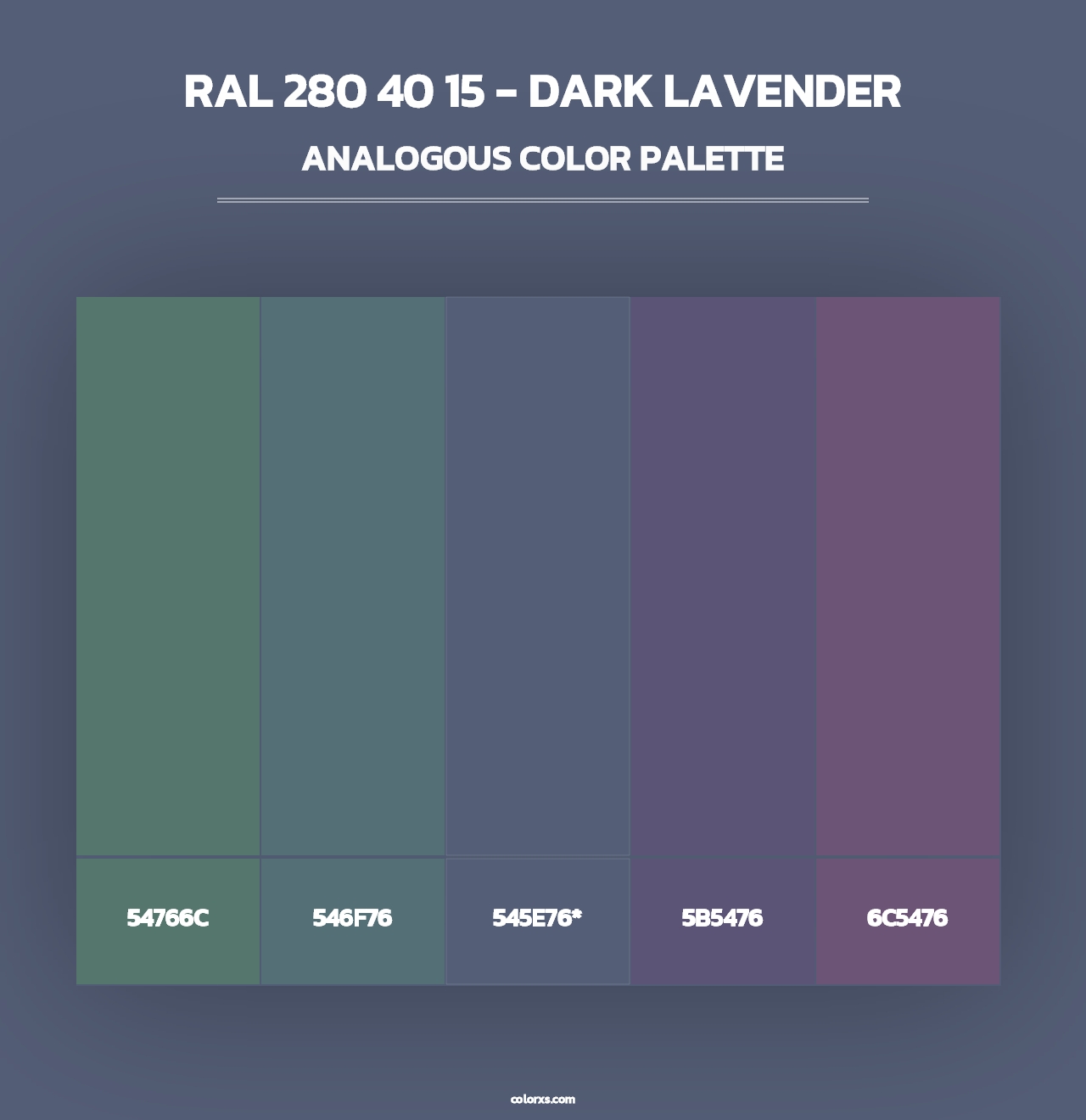 RAL 280 40 15 - Dark Lavender - Analogous Color Palette