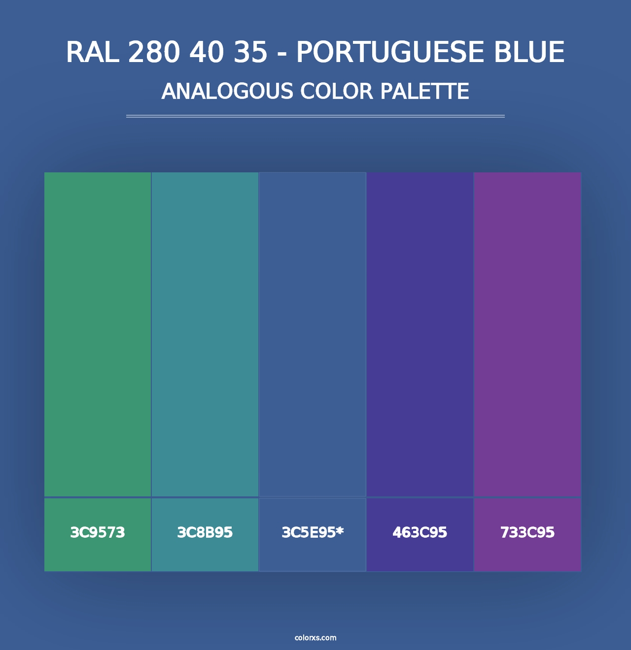 RAL 280 40 35 - Portuguese Blue - Analogous Color Palette