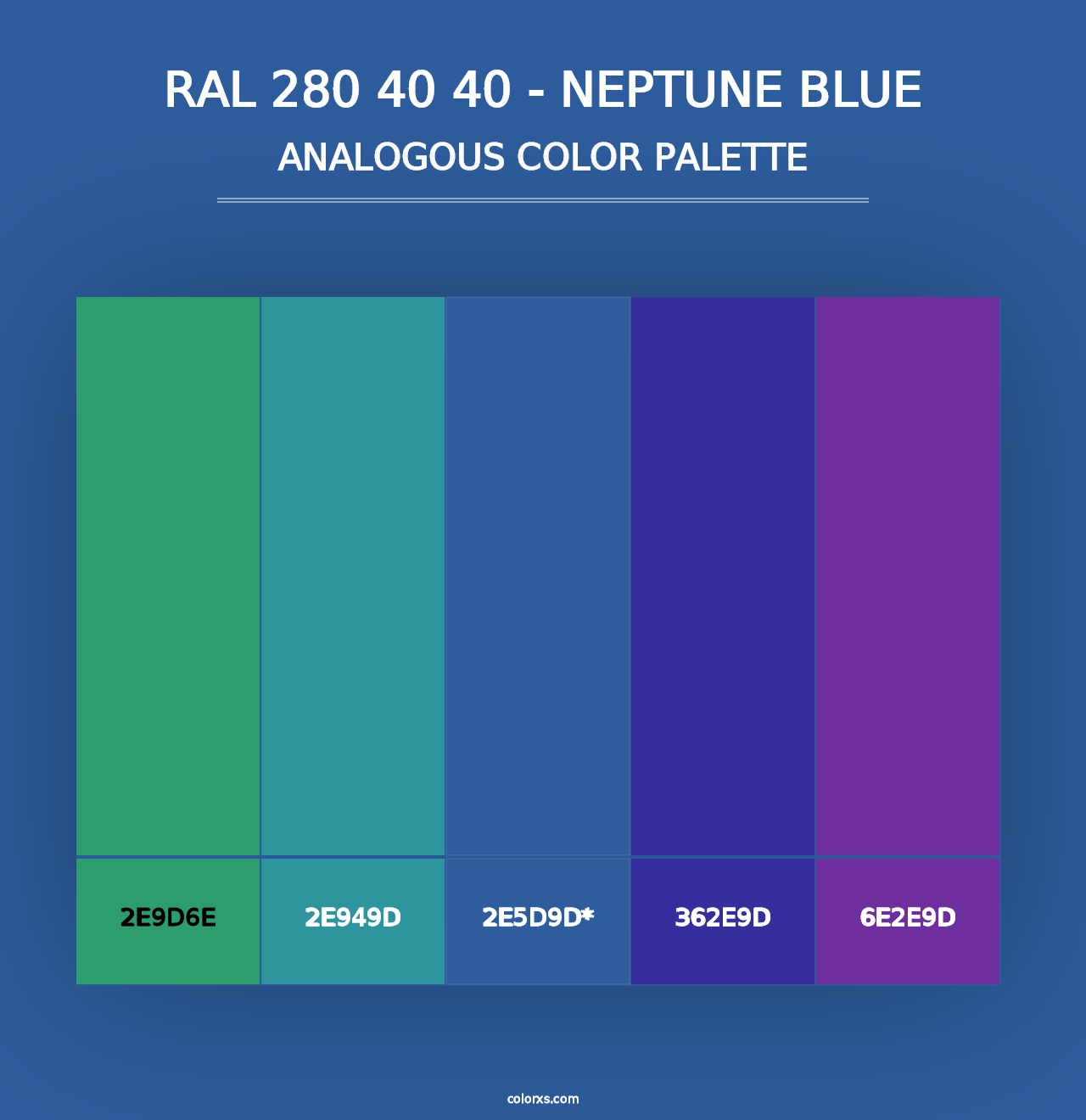 RAL 280 40 40 - Neptune Blue - Analogous Color Palette