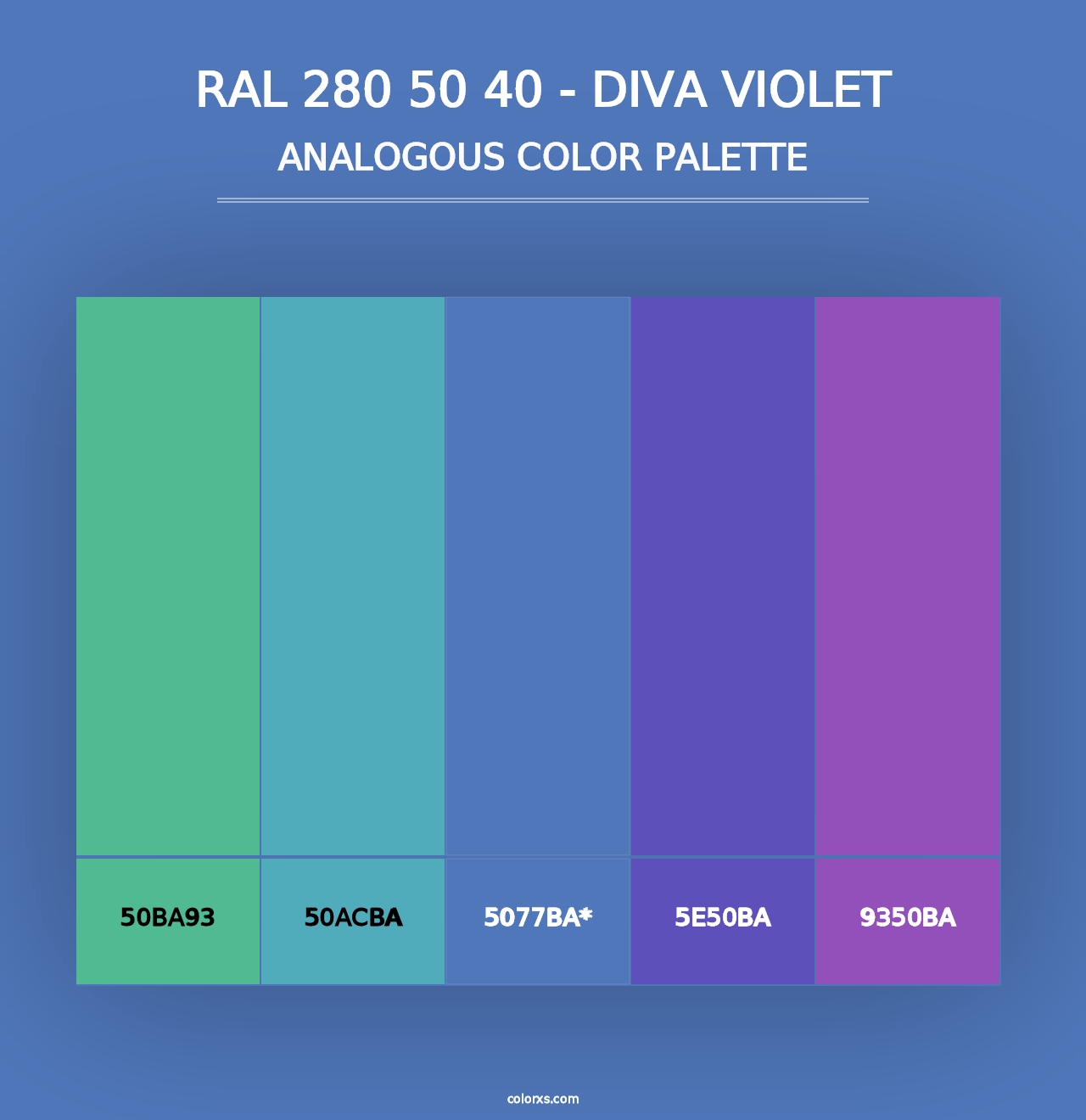 RAL 280 50 40 - Diva Violet - Analogous Color Palette