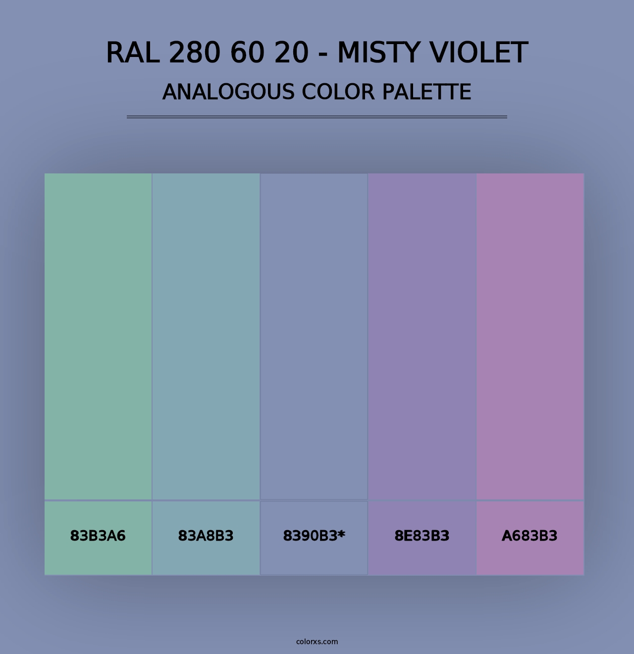 RAL 280 60 20 - Misty Violet - Analogous Color Palette