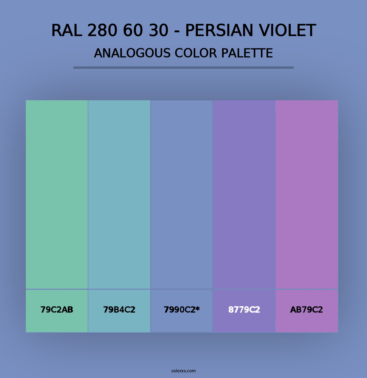 RAL 280 60 30 - Persian Violet - Analogous Color Palette