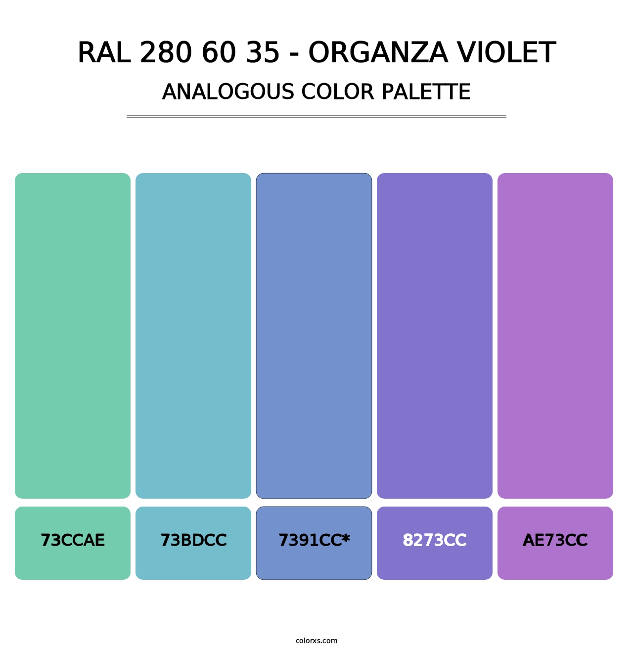 RAL 280 60 35 - Organza Violet - Analogous Color Palette