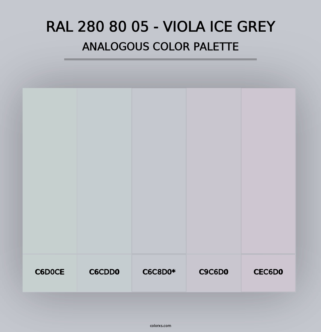 RAL 280 80 05 - Viola Ice Grey - Analogous Color Palette