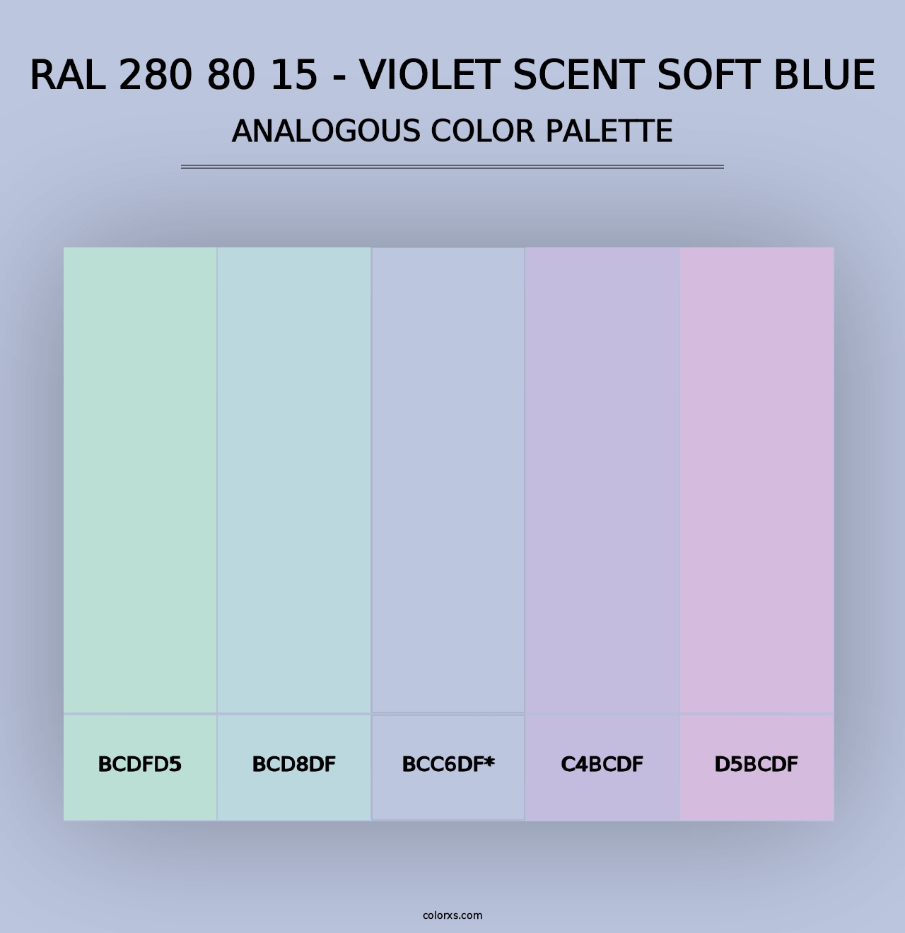 RAL 280 80 15 - Violet Scent Soft Blue - Analogous Color Palette