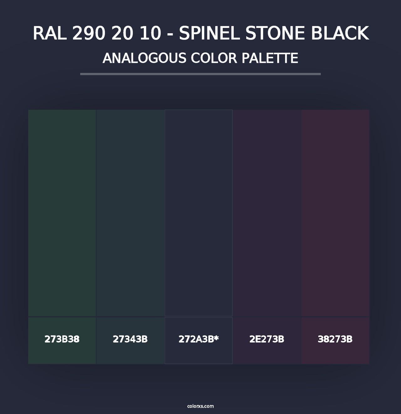 RAL 290 20 10 - Spinel Stone Black - Analogous Color Palette