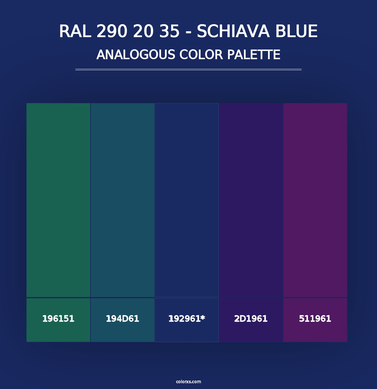 RAL 290 20 35 - Schiava Blue - Analogous Color Palette