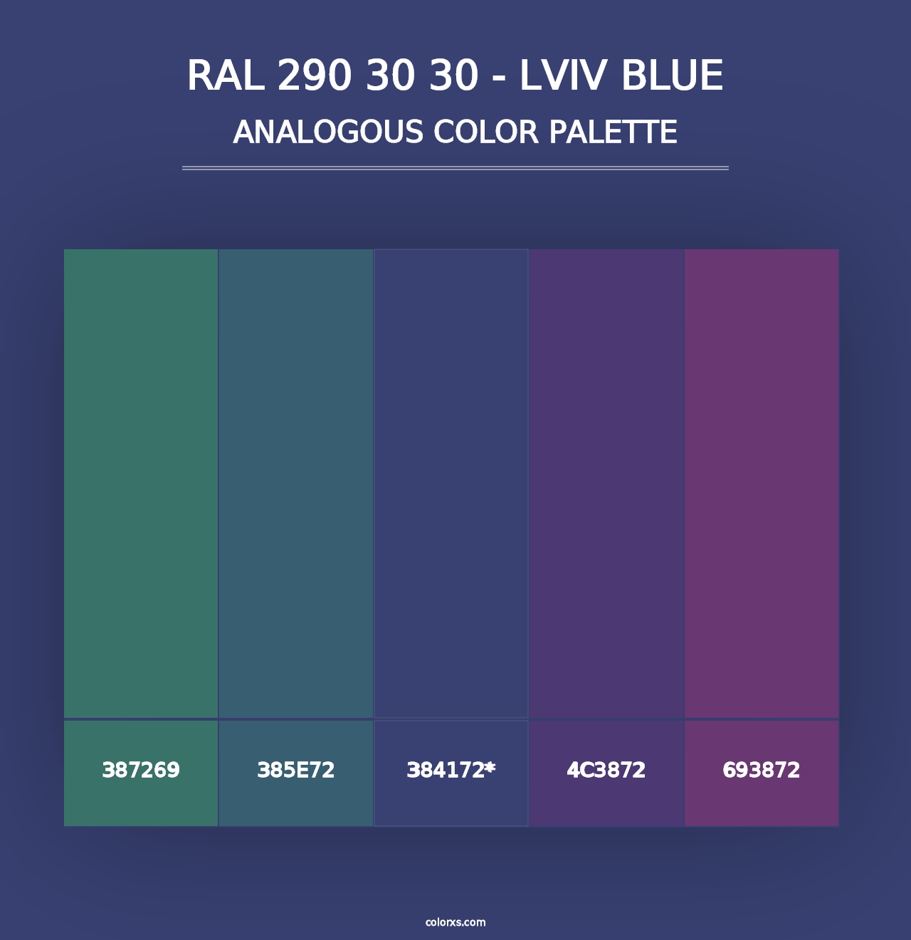 RAL 290 30 30 - Lviv Blue - Analogous Color Palette