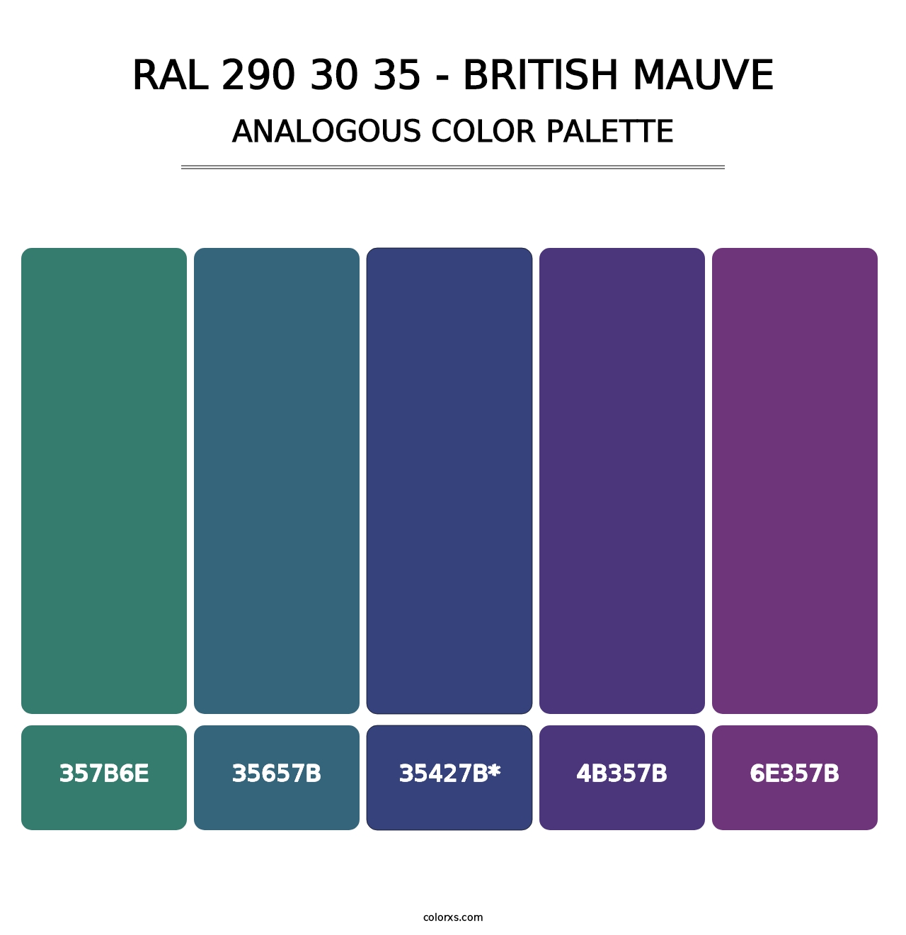 RAL 290 30 35 - British Mauve - Analogous Color Palette