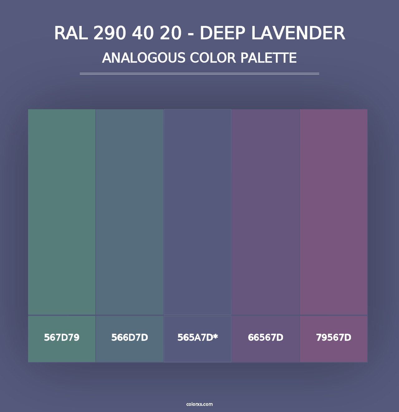 RAL 290 40 20 - Deep Lavender - Analogous Color Palette