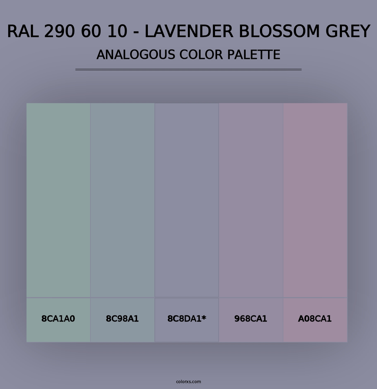 RAL 290 60 10 - Lavender Blossom Grey - Analogous Color Palette