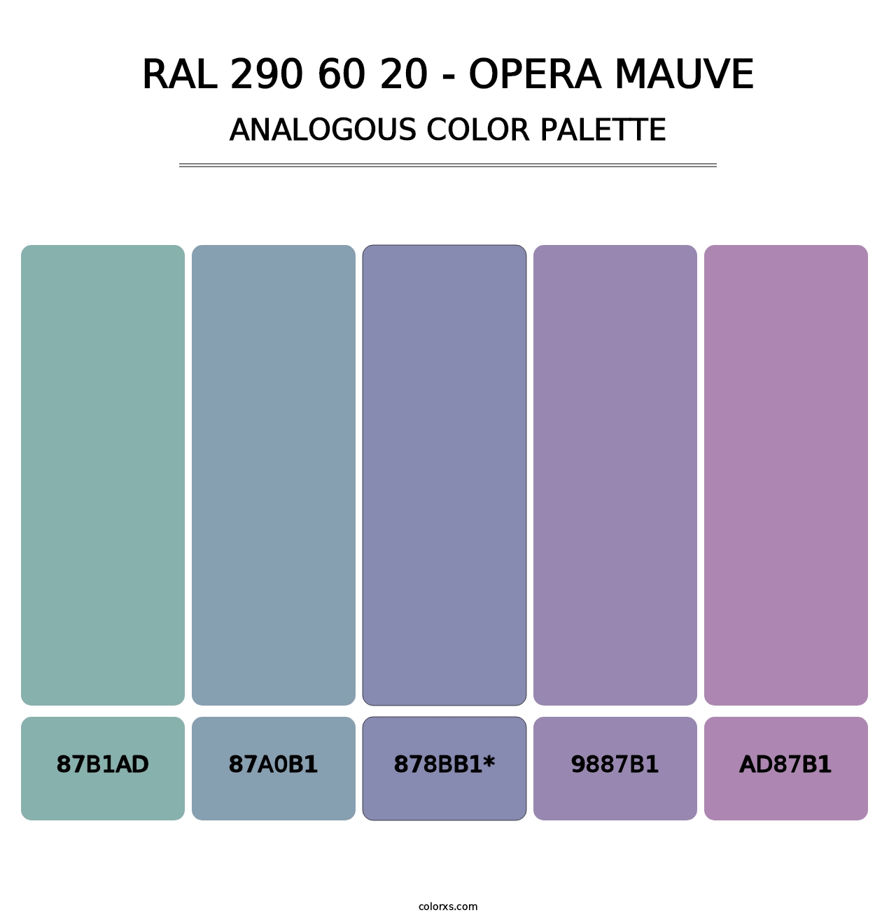 RAL 290 60 20 - Opera Mauve - Analogous Color Palette