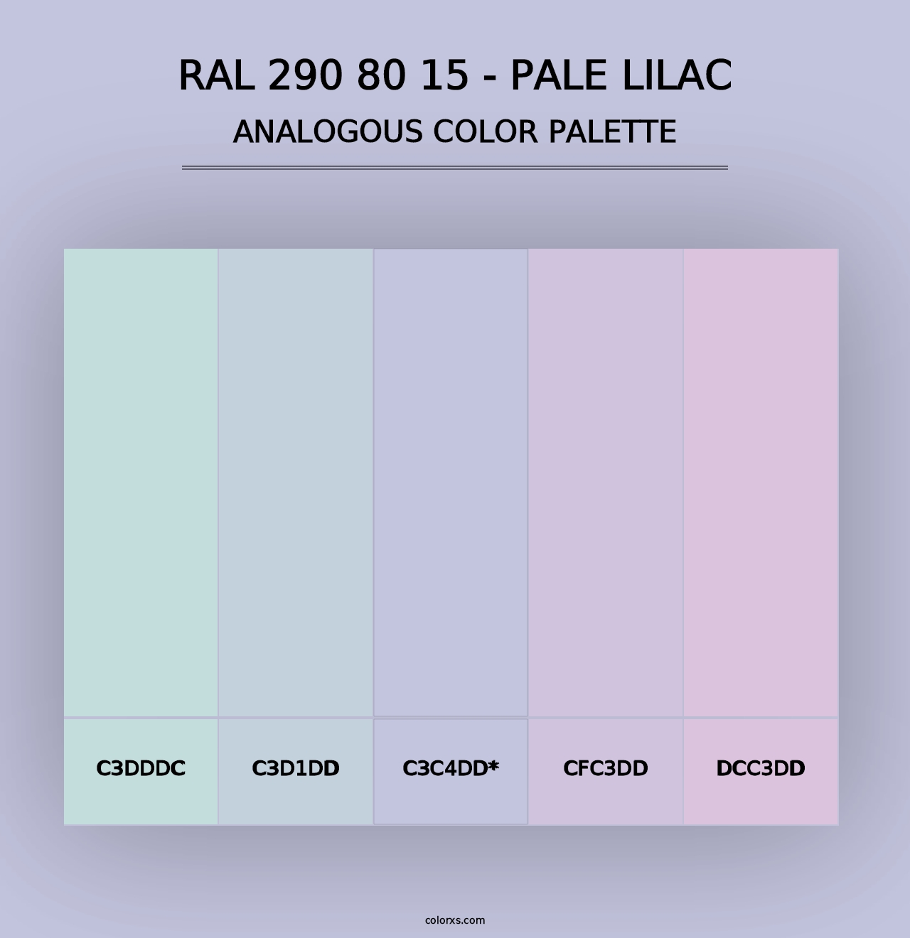 RAL 290 80 15 - Pale Lilac - Analogous Color Palette