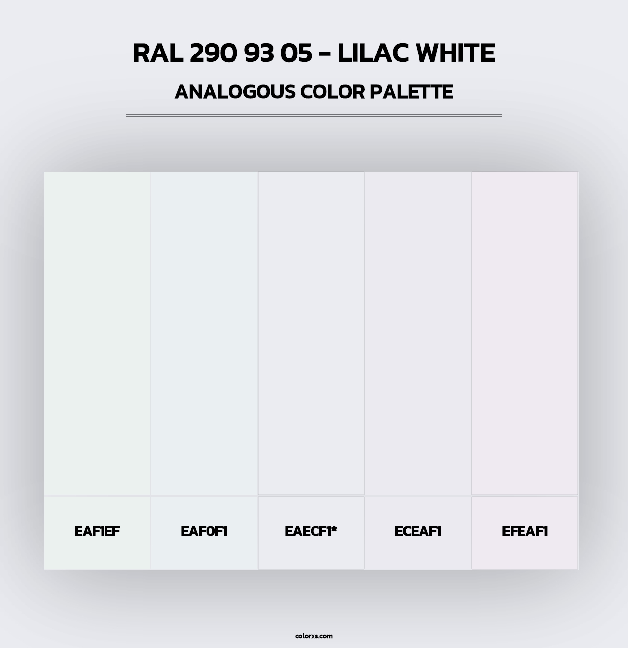 RAL 290 93 05 - Lilac White - Analogous Color Palette