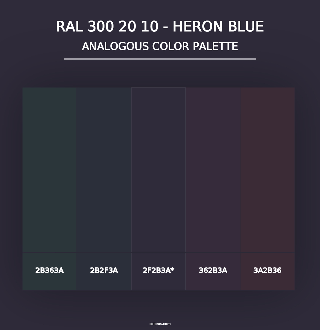 RAL 300 20 10 - Heron Blue - Analogous Color Palette