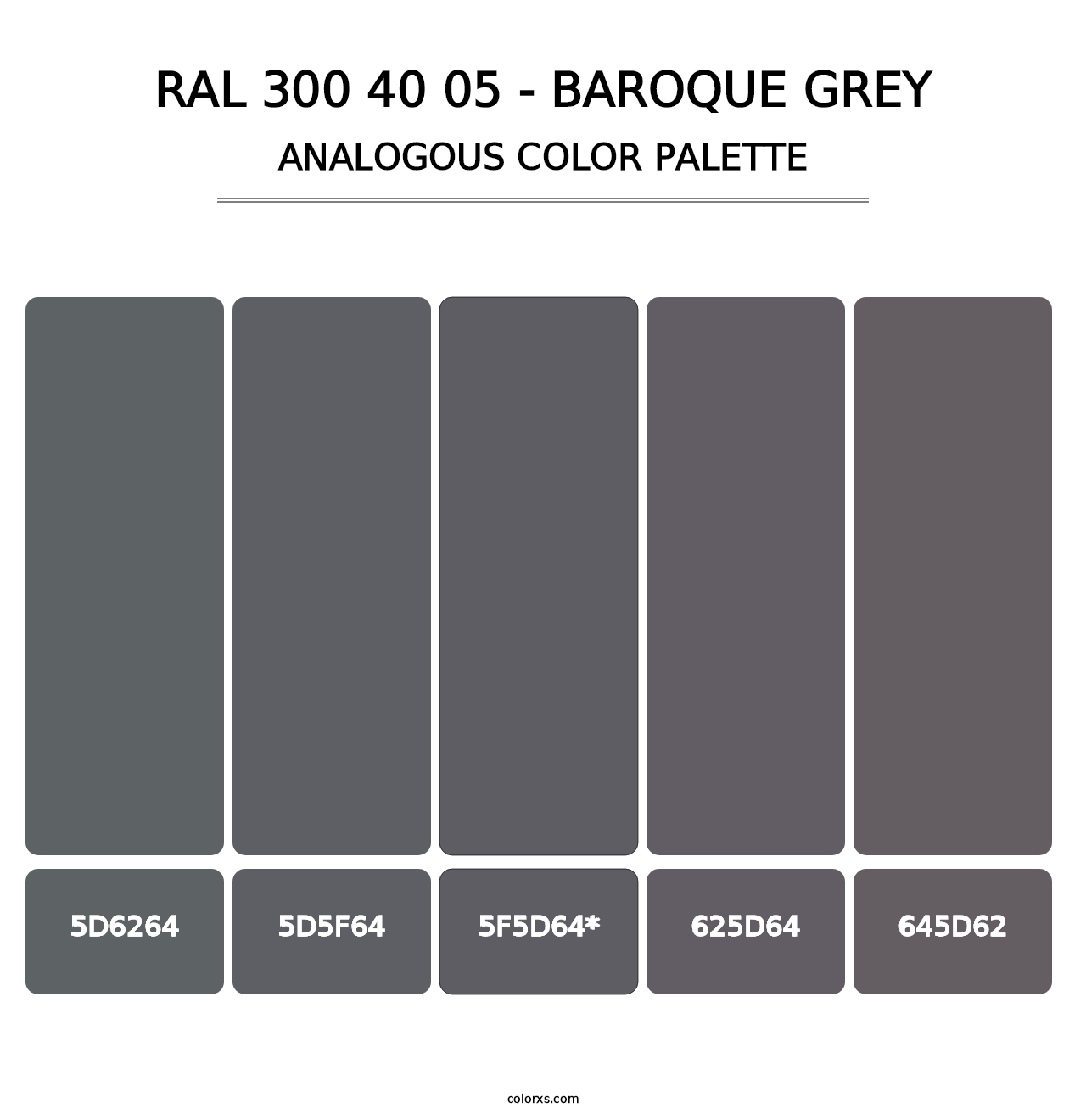 RAL 300 40 05 - Baroque Grey - Analogous Color Palette