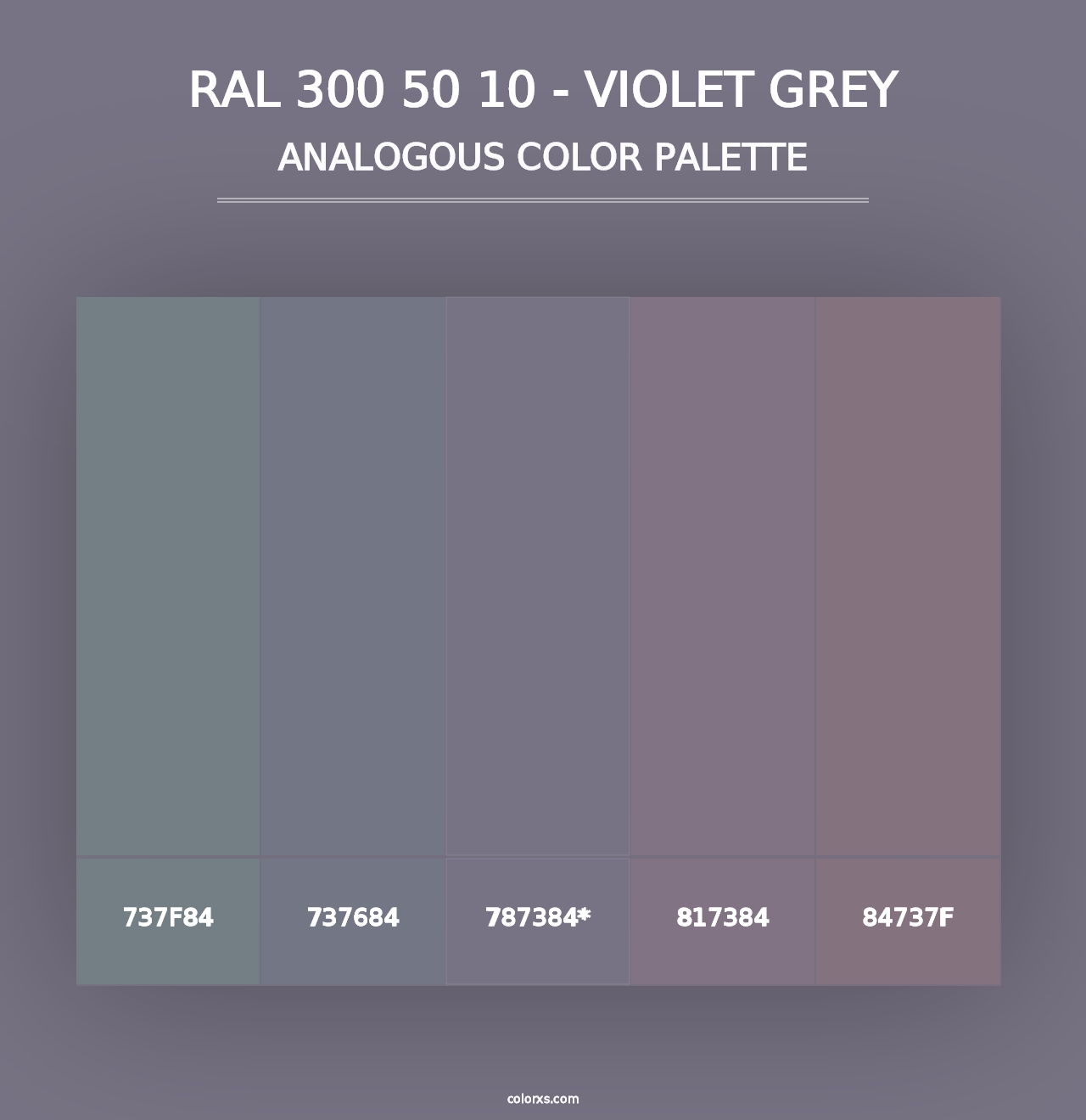 RAL 300 50 10 - Violet Grey - Analogous Color Palette