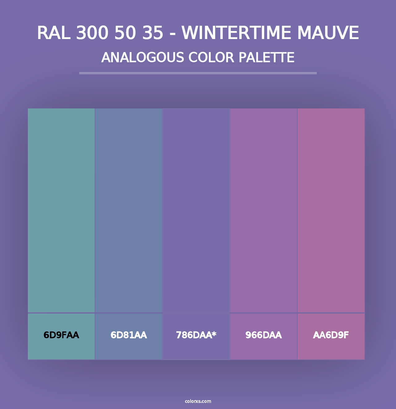 RAL 300 50 35 - Wintertime Mauve - Analogous Color Palette