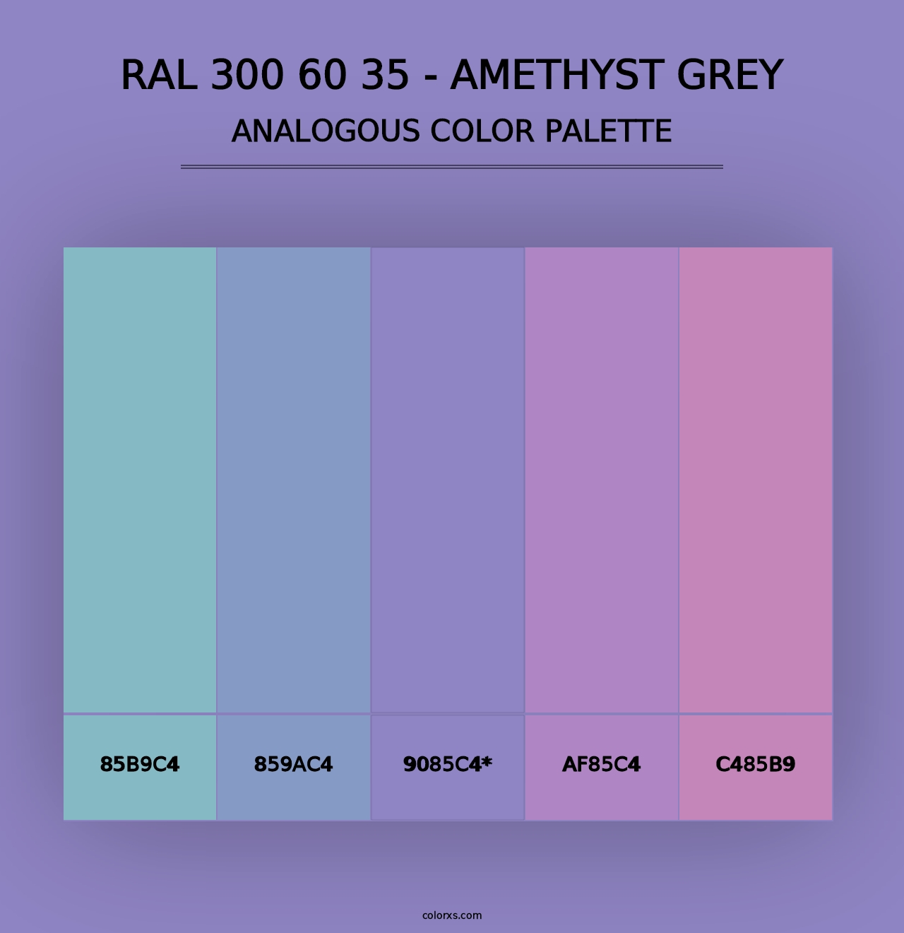 RAL 300 60 35 - Amethyst Grey - Analogous Color Palette