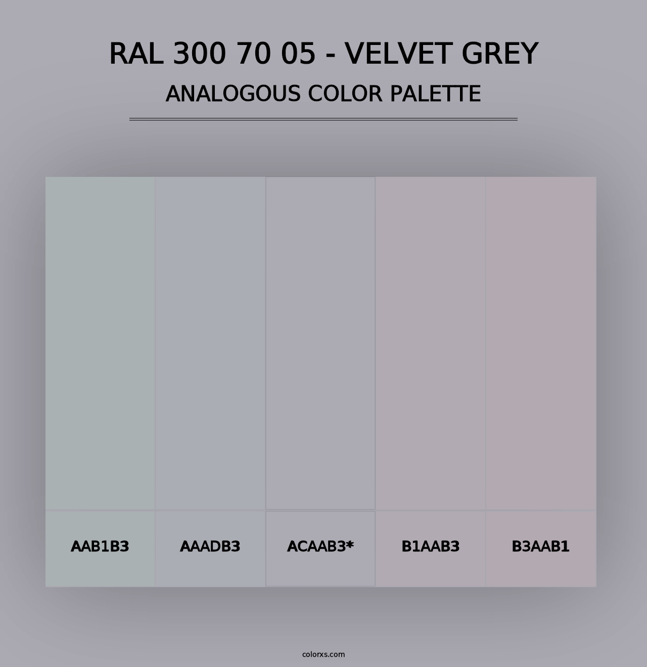 RAL 300 70 05 - Velvet Grey - Analogous Color Palette