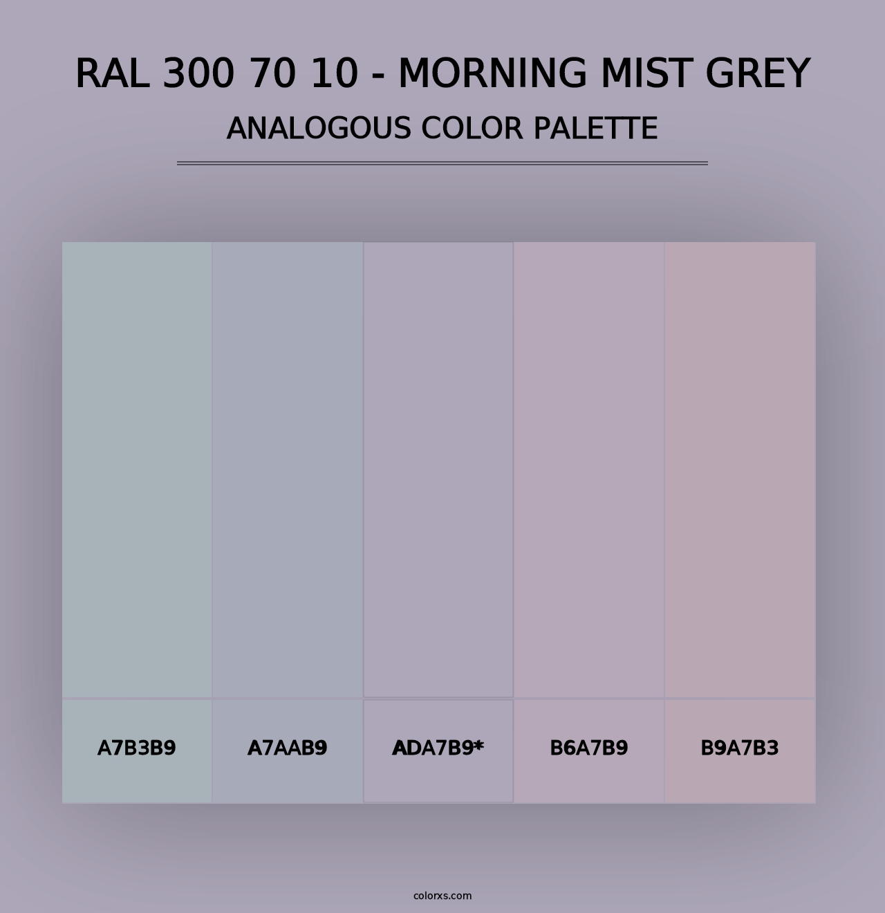 RAL 300 70 10 - Morning Mist Grey - Analogous Color Palette