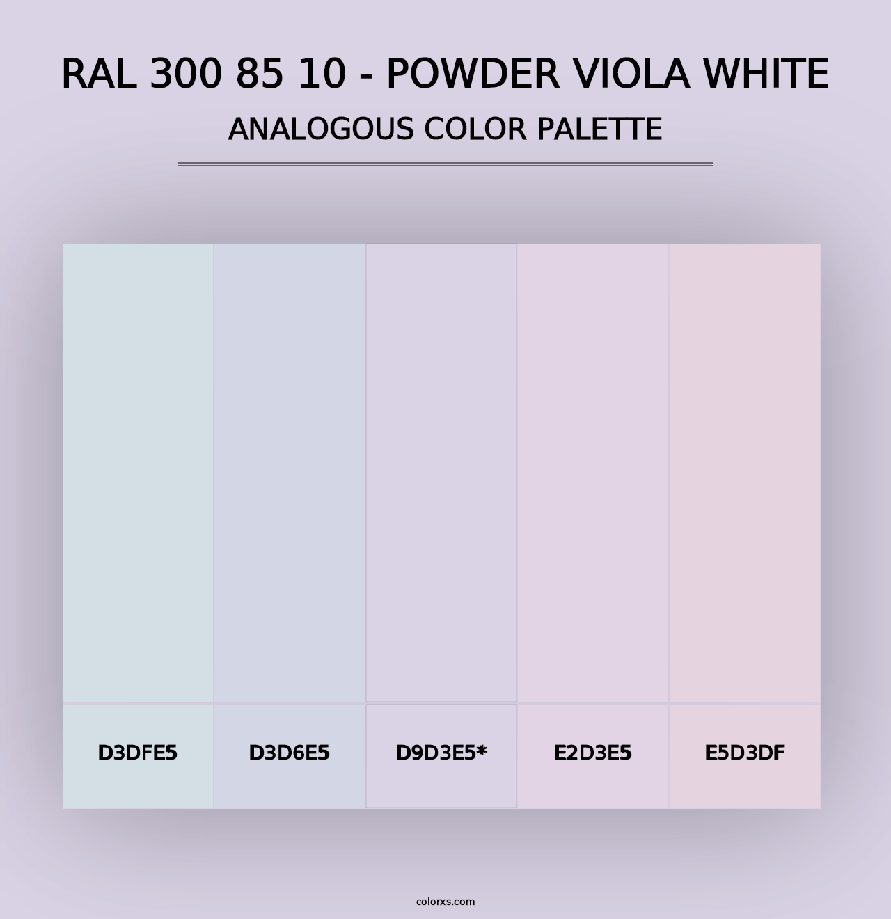 RAL 300 85 10 - Powder Viola White - Analogous Color Palette