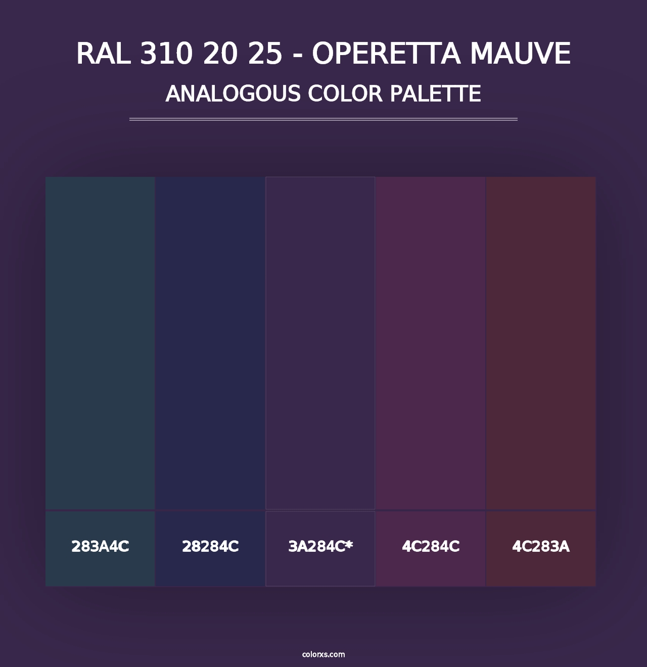 RAL 310 20 25 - Operetta Mauve - Analogous Color Palette