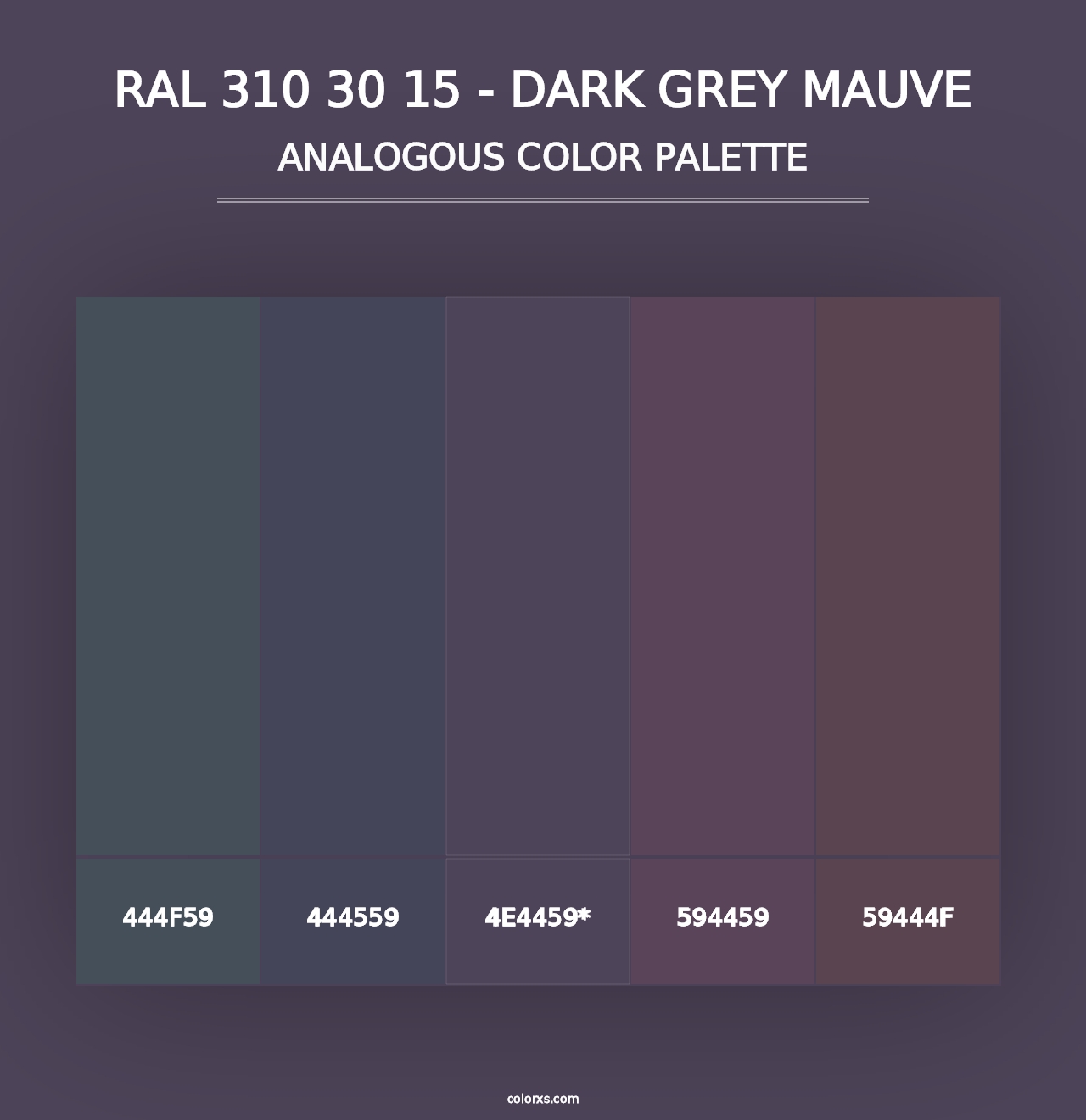 RAL 310 30 15 - Dark Grey Mauve - Analogous Color Palette