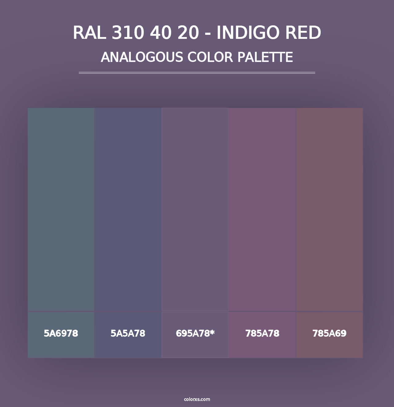 RAL 310 40 20 - Indigo Red - Analogous Color Palette