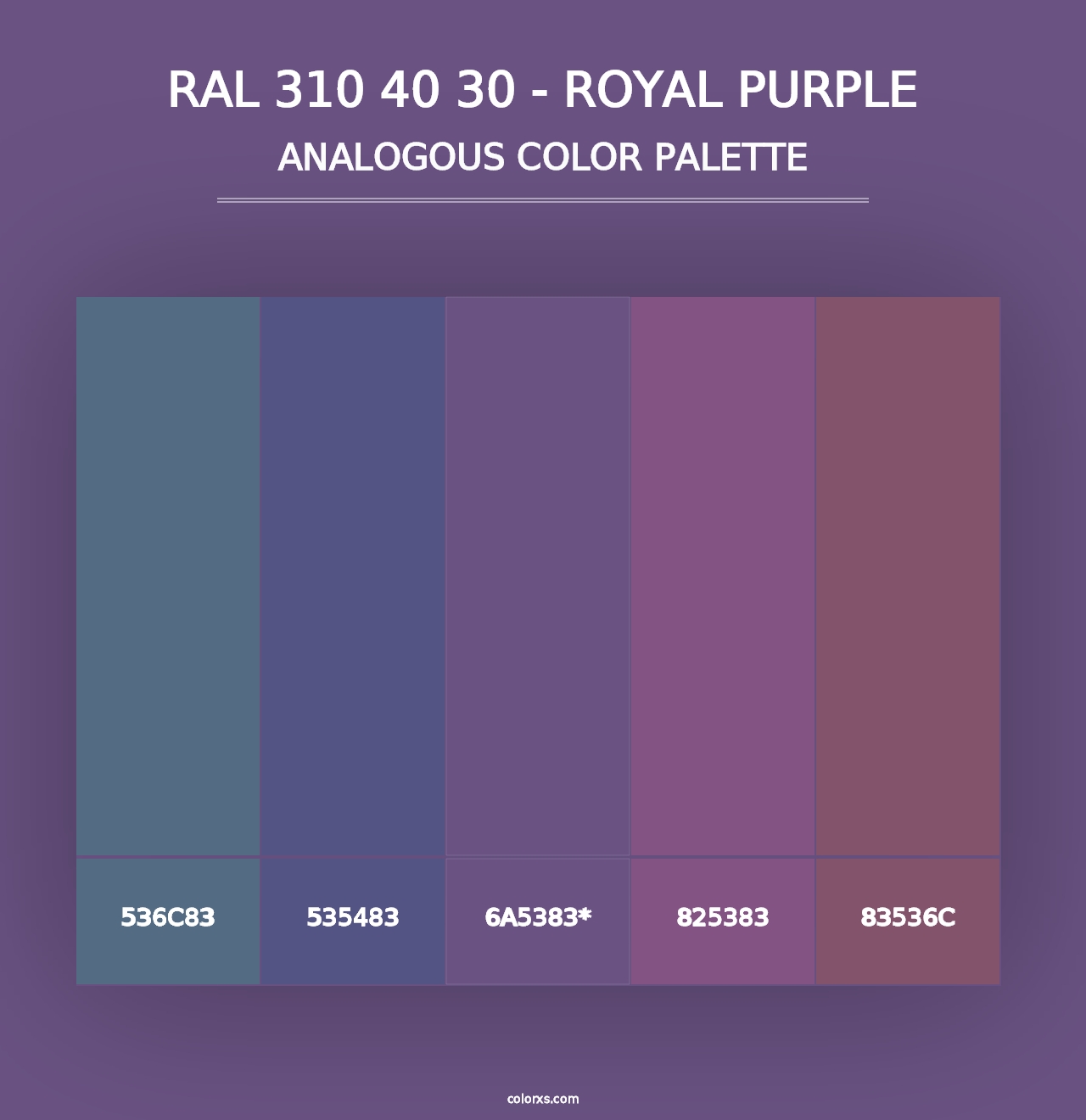 RAL 310 40 30 - Royal Purple - Analogous Color Palette