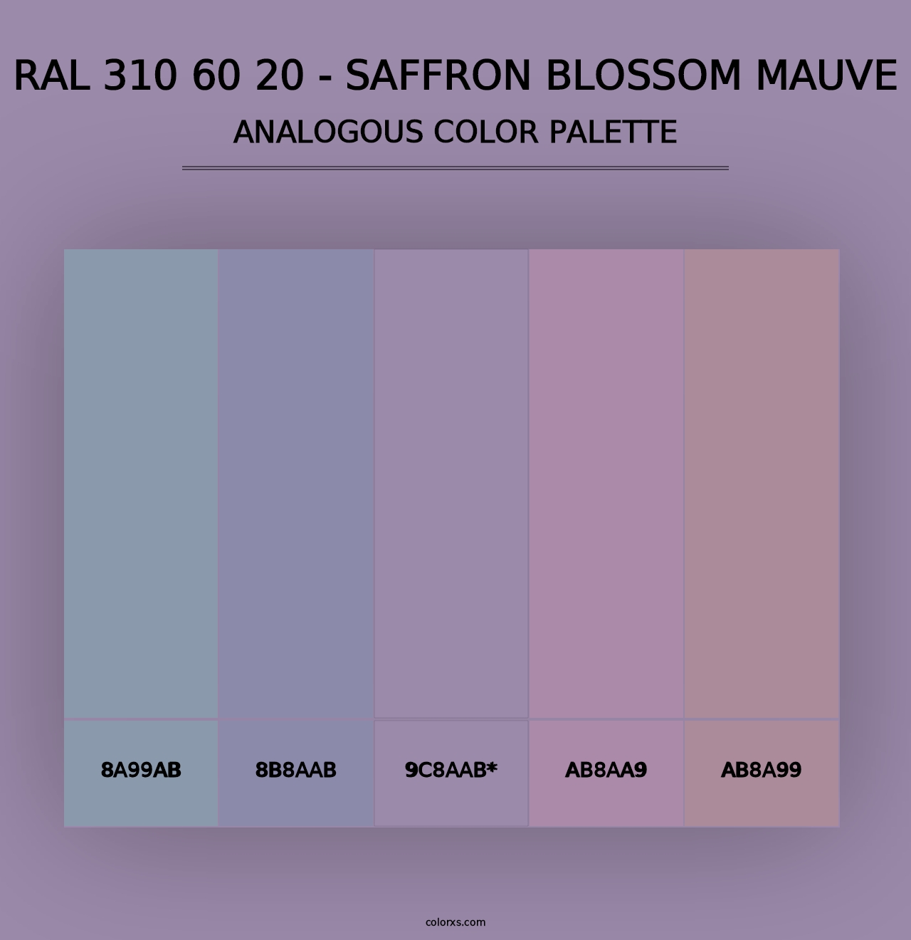 RAL 310 60 20 - Saffron Blossom Mauve - Analogous Color Palette