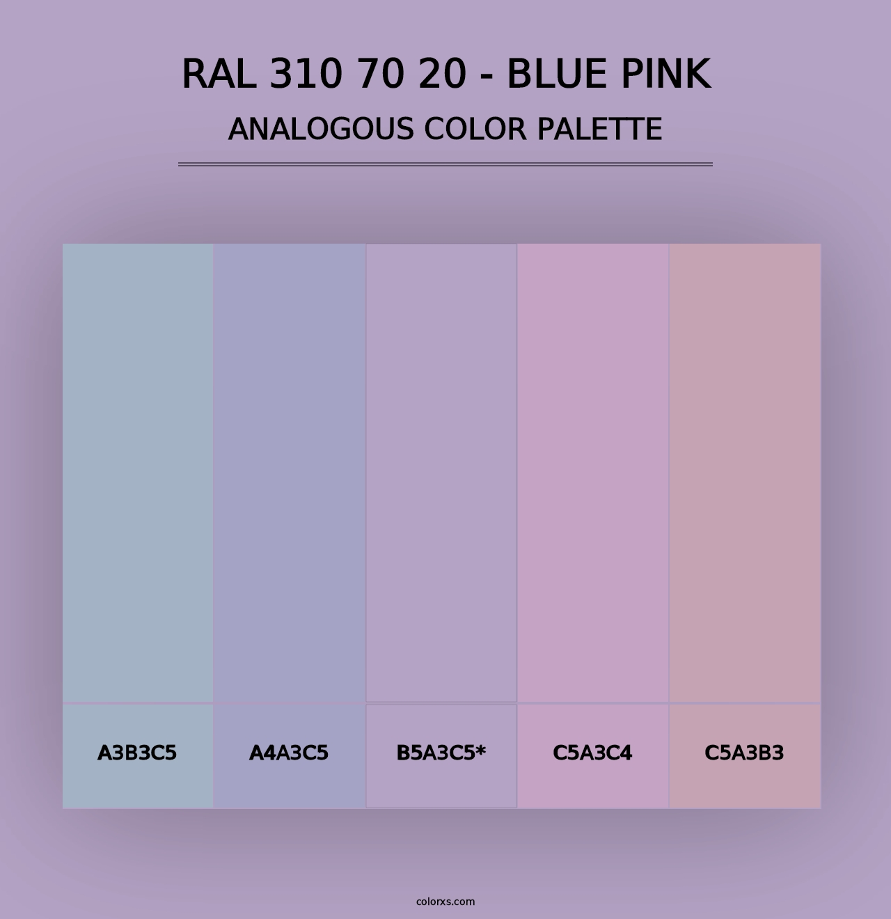 RAL 310 70 20 - Blue Pink - Analogous Color Palette