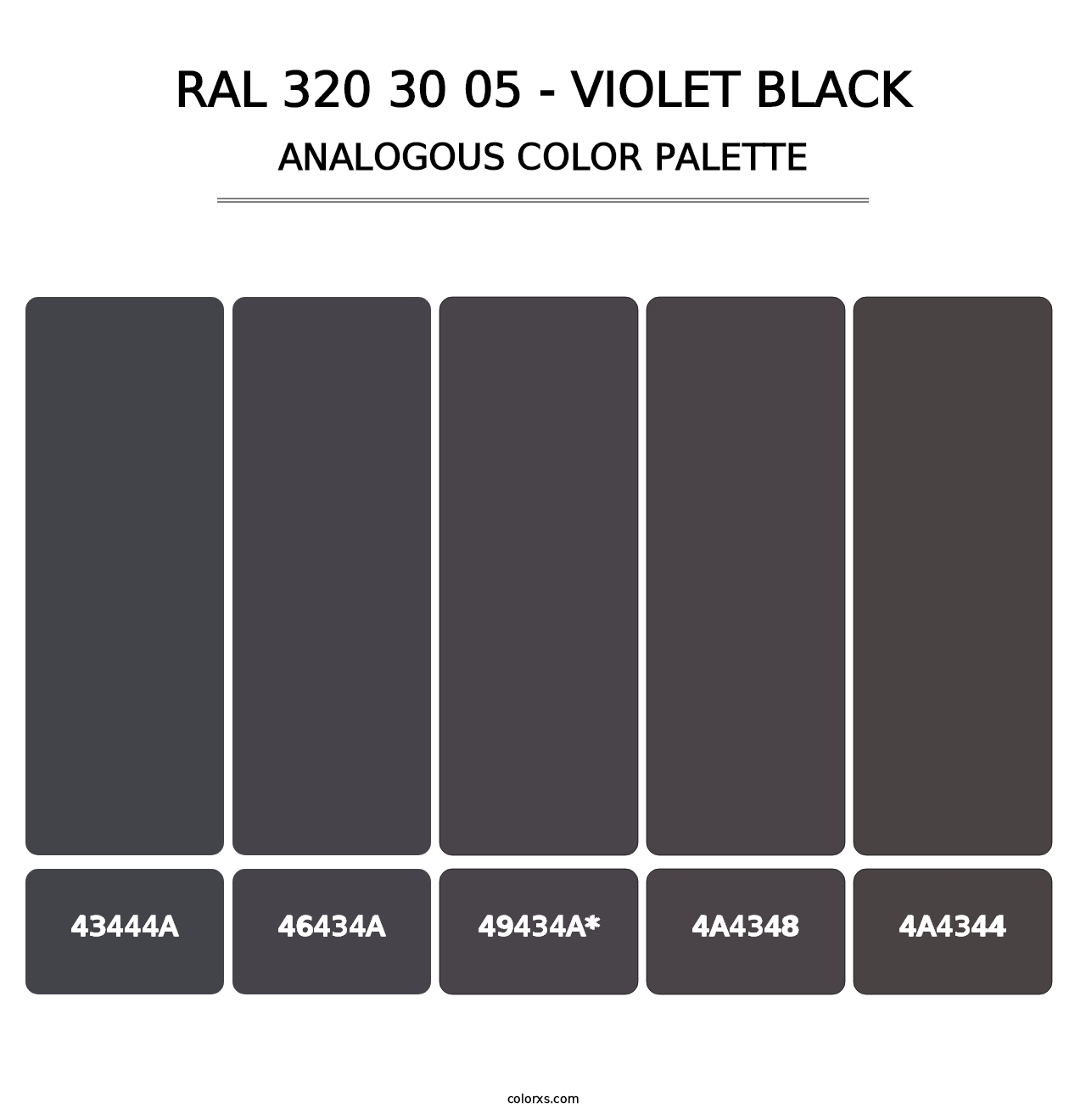 RAL 320 30 05 - Violet Black - Analogous Color Palette