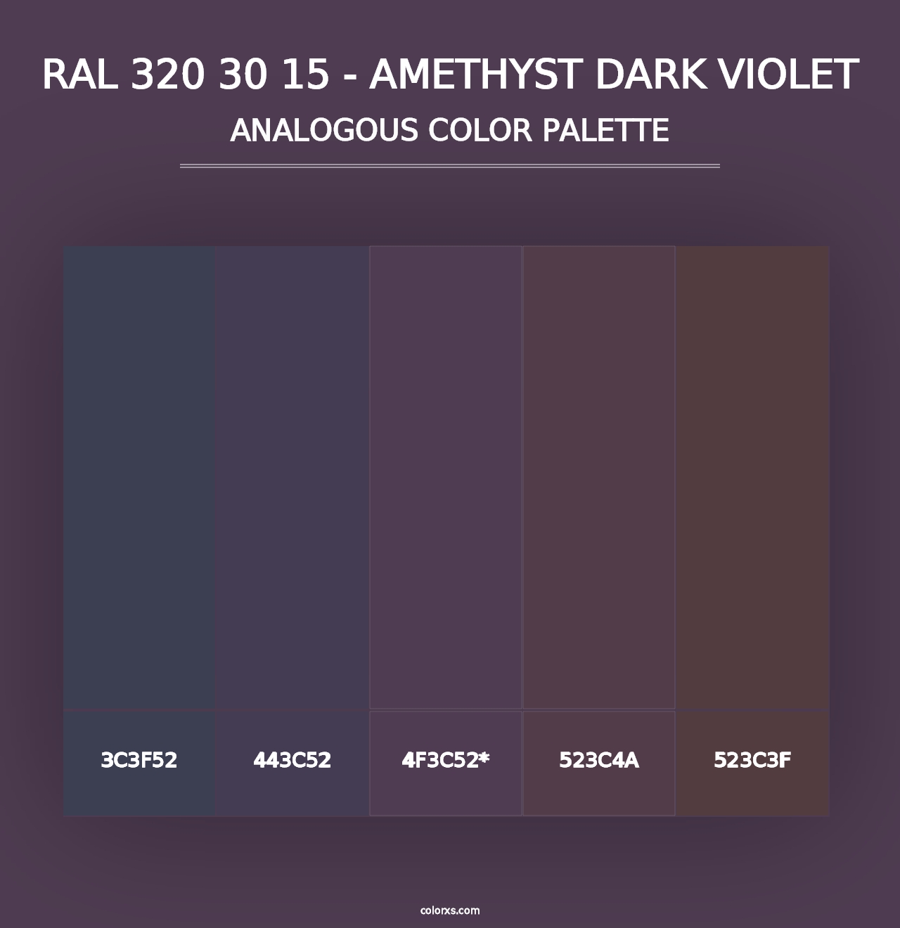 RAL 320 30 15 - Amethyst Dark Violet - Analogous Color Palette