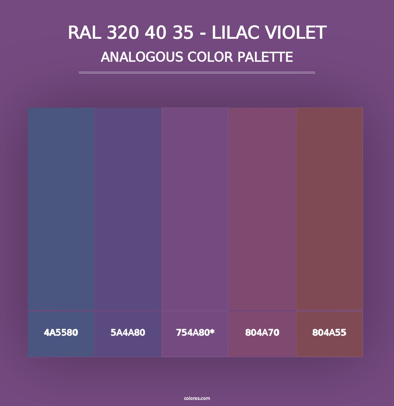 RAL 320 40 35 - Lilac Violet - Analogous Color Palette