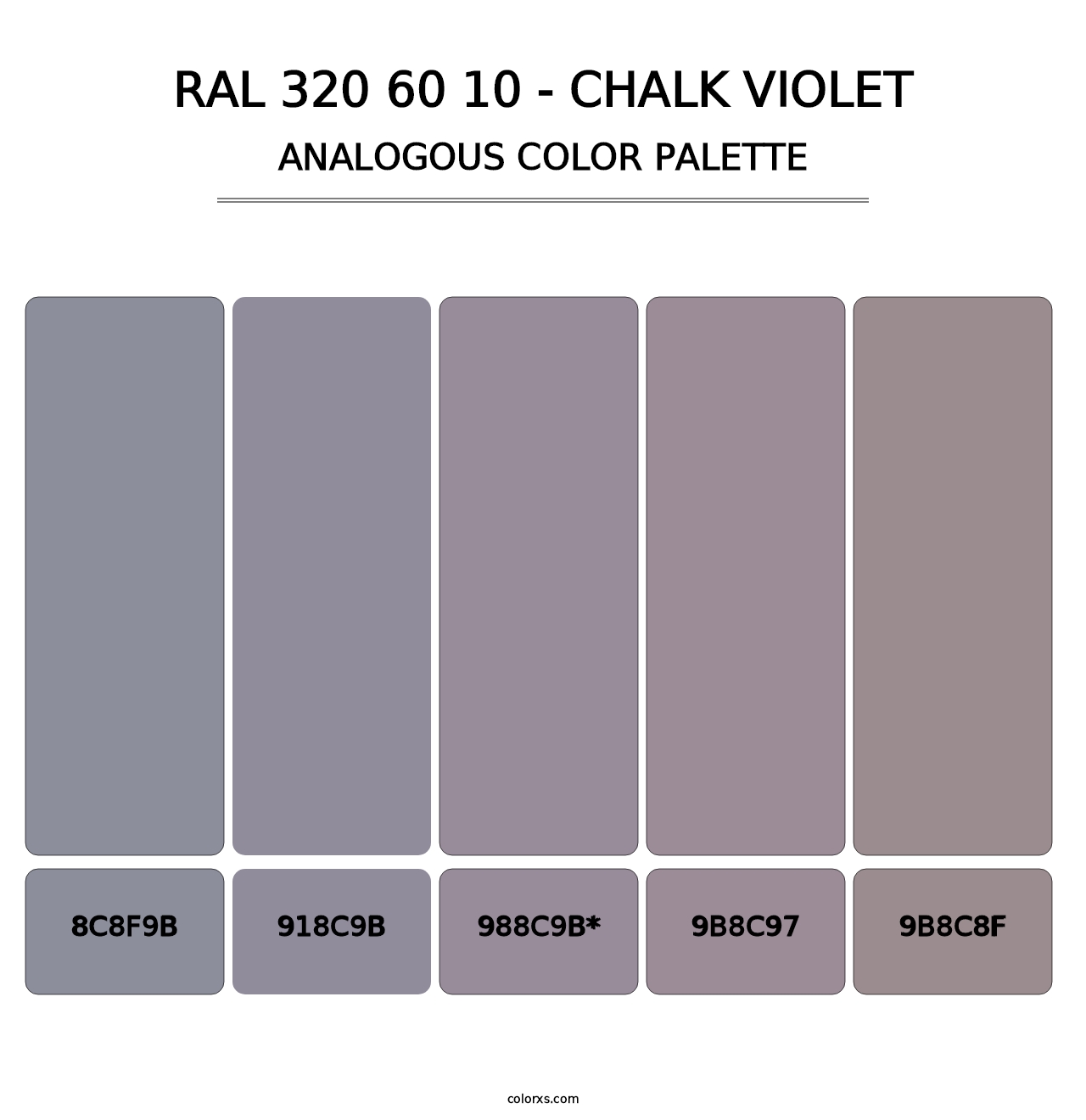 RAL 320 60 10 - Chalk Violet - Analogous Color Palette