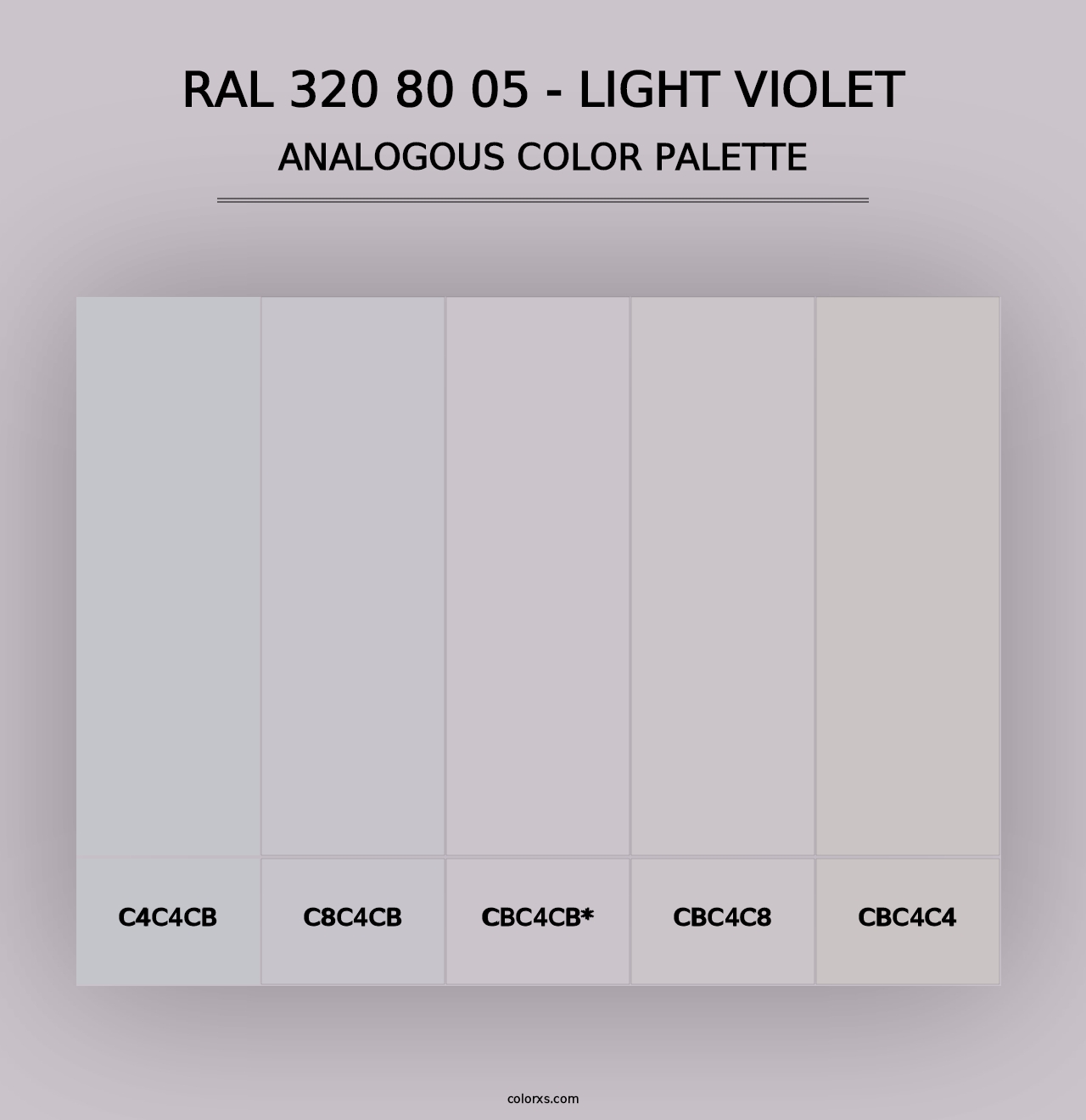 RAL 320 80 05 - Light Violet - Analogous Color Palette