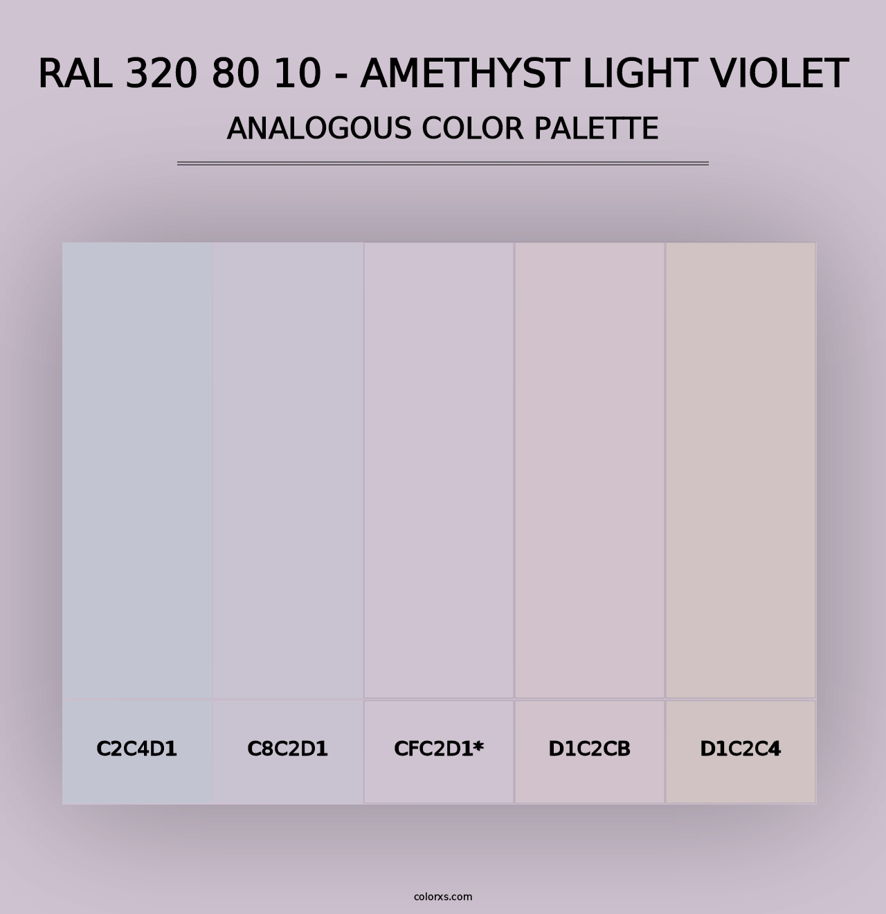 RAL 320 80 10 - Amethyst Light Violet - Analogous Color Palette