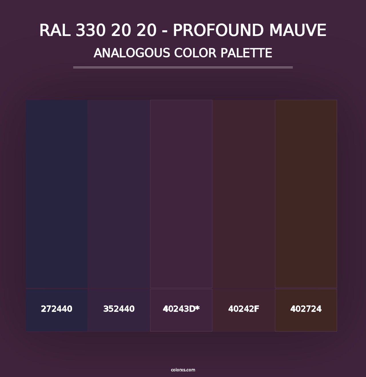 RAL 330 20 20 - Profound Mauve - Analogous Color Palette