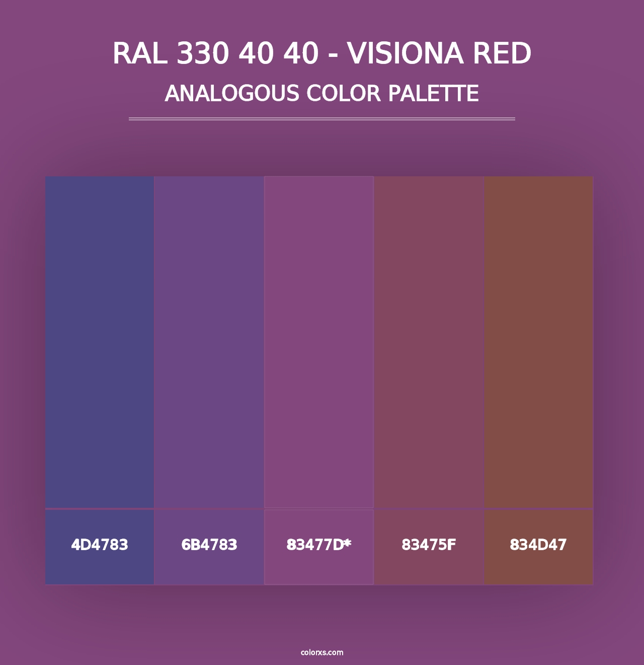 RAL 330 40 40 - Visiona Red - Analogous Color Palette