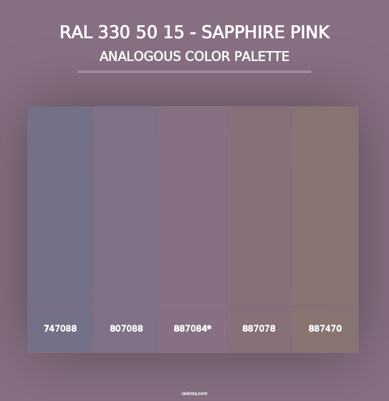 RAL 330 50 15 - Sapphire Pink - Analogous Color Palette