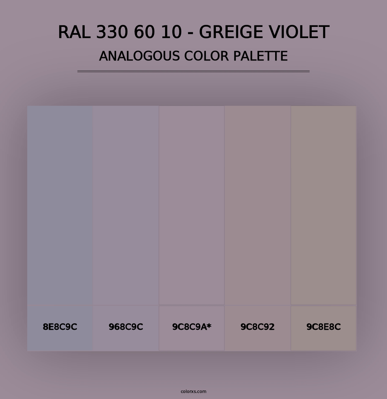 RAL 330 60 10 - Greige Violet - Analogous Color Palette