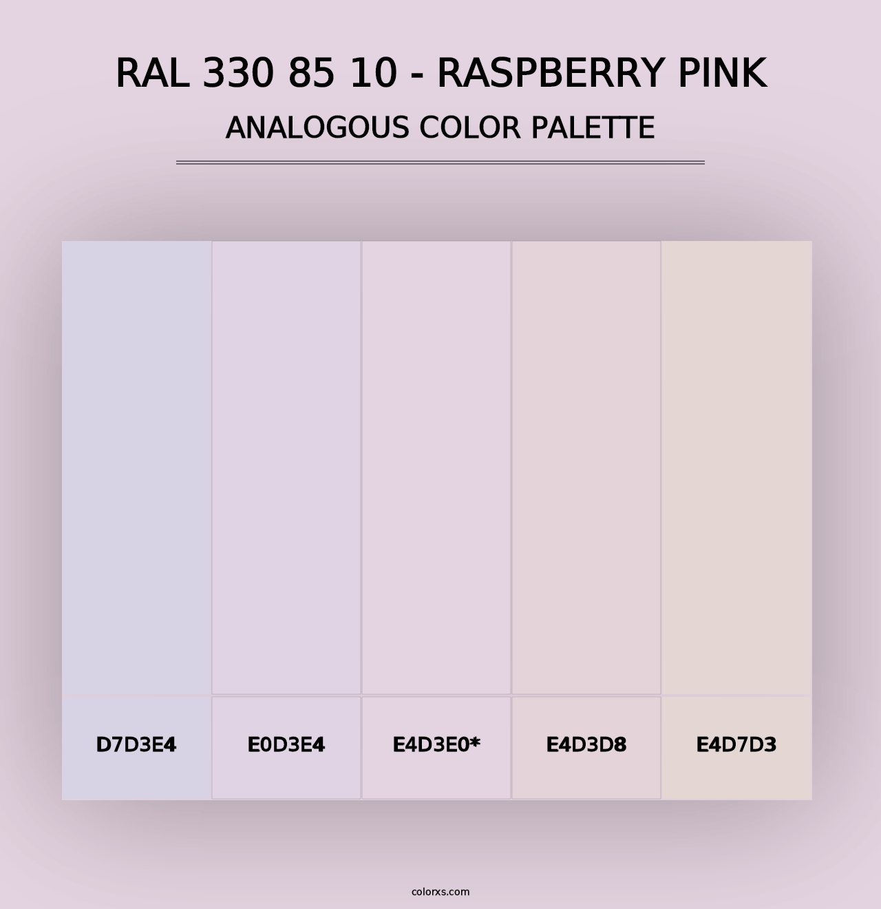 RAL 330 85 10 - Raspberry Pink - Analogous Color Palette